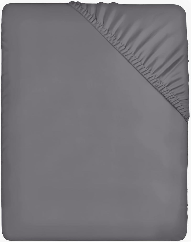 Utopia Bedding Fitted Sheet Super King Grey  Deep Pocket 14 inch 35 cm  Easy Care  Soft Brushed Microfibre Fabric  Shrinkage and Fade Resistant  Bottom Sheet