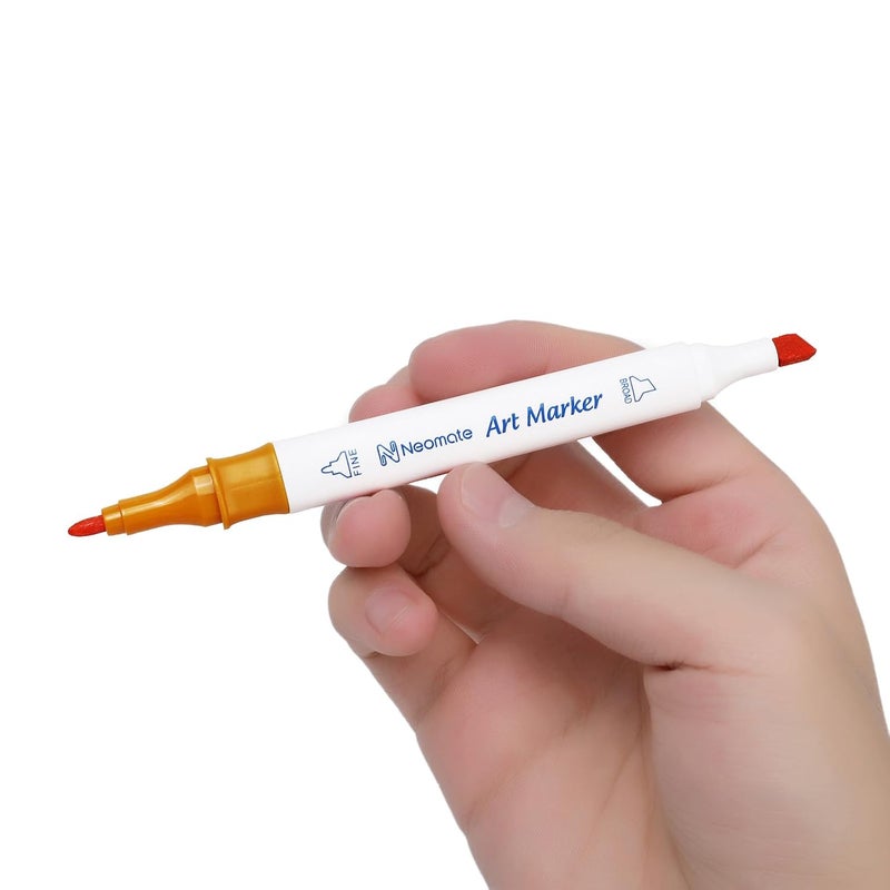 Neomate Alcohol Markers Set | Double-Tipped Chisel & Fine Alcohol-Based Marker | 36 Vibrant Colors for Art, Illustration, and Coloring | Ergonomic Design for Comfortable Grip, Assorted - Image 4