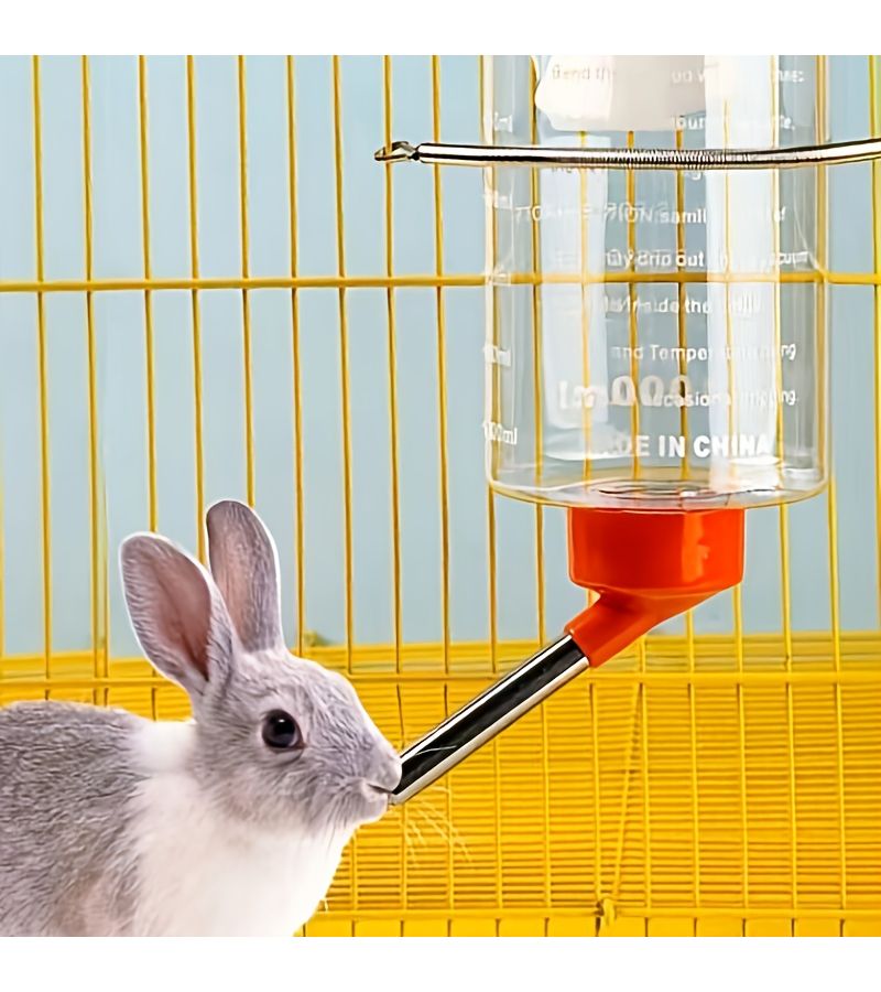 1pc Large 33 81oz Rabbit And Guinea Pig Water Bottle With Ball Bearing Spill Proof Design Assorted Varieties Transparent Leak Proof Durable Plastic Easy Clean Spill Resistant Feeding System For Small Pets Compatible With Cage Accessories - Image 4