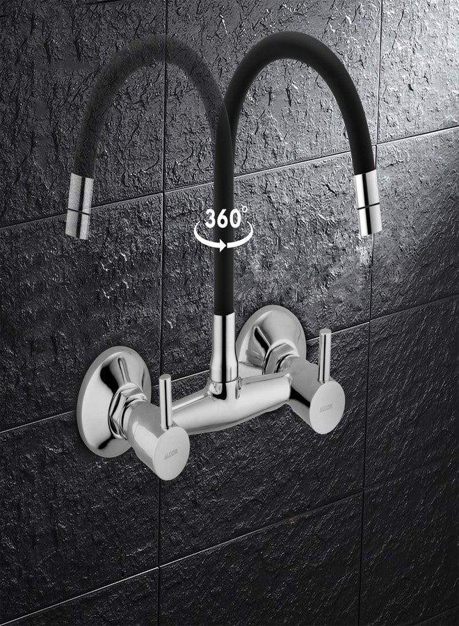 ألتون خلاط حوض ألتون GRC3840 نحاسي مع صنبور دوار مرن، لون أسود وكروم - Image 5