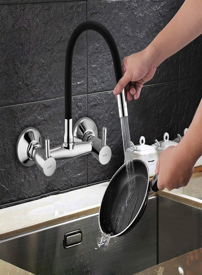 ألتون خلاط حوض ألتون GRC3840 نحاسي مع صنبور دوار مرن، لون أسود وكروم - Image 2