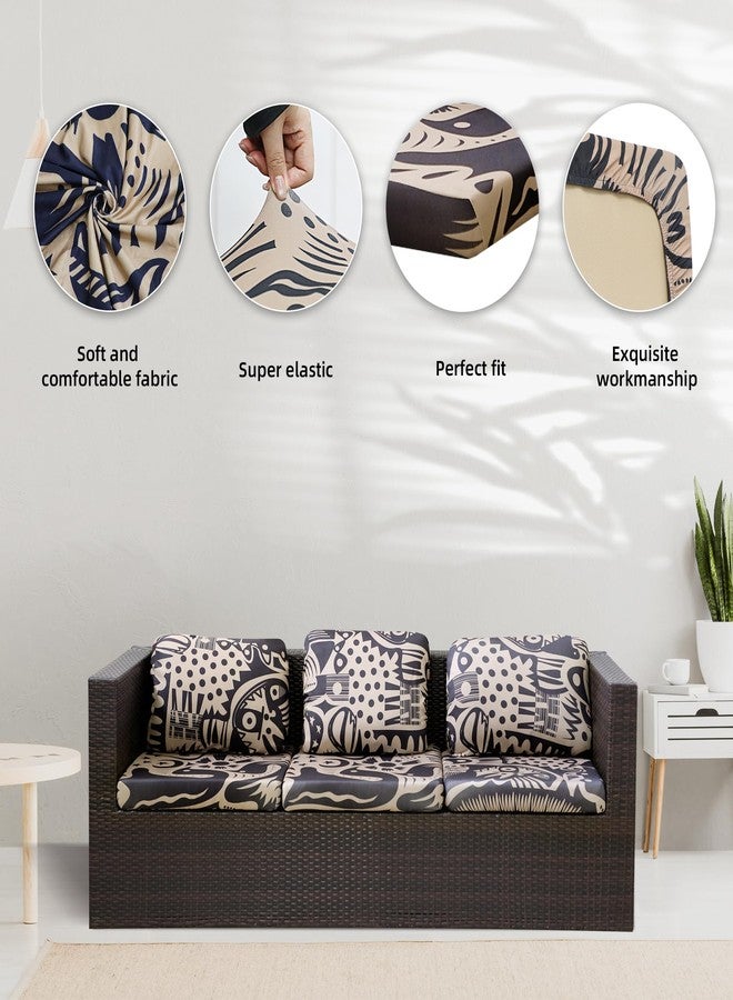 BIETYONE 8Pcs Stretch Patio Cushion Covers Outdoor Cushion Covers,for Outdoor Couch Cushion Covers Replacement,Outdoor Sofa Covers Patio Slipcovers Couch Cover,Washable Furniture Cover (Pigeon2, Cover Only) - Image 3