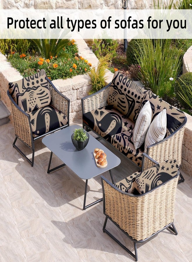 BIETYONE 8Pcs Stretch Patio Cushion Covers Outdoor Cushion Covers,for Outdoor Couch Cushion Covers Replacement,Outdoor Sofa Covers Patio Slipcovers Couch Cover,Washable Furniture Cover (Pigeon2, Cover Only) - Image 4