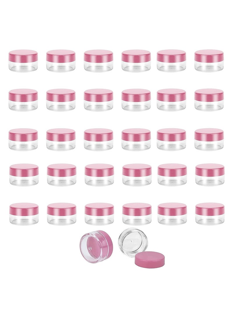 Excefore 30 Pcs Cosmetic Containers, Acrylic Clear Round Jars, BPA Free Sample Jars Tiny Makeup Sample Containers with Lids for Women Cosmetic, Lotion, Cream, Makeup, Bead, Eye Shadow (10g / 10ml) - Image 1