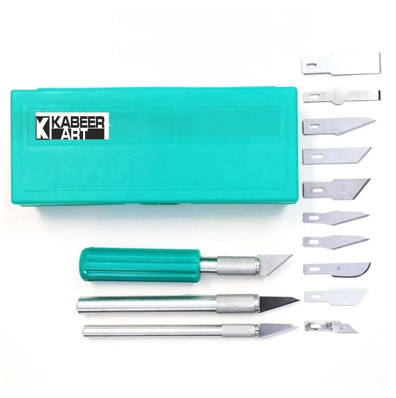 Kabeer Art 13pc Precision Cutter Utility Hobby Knife Set for Art and Craft cutting - Image 3