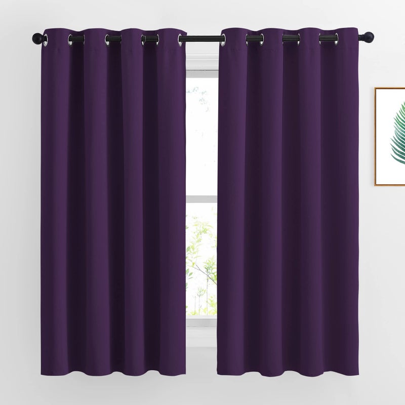 NICETOWN Insulated Curtains Blackout Draperies - Window Treatment Blackout Curtains/Drapes for Bedroom/Living Room Window (63 inches Long, 2 Panel Set, Royal Purple) - Image 1