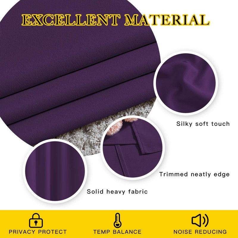 NICETOWN Insulated Curtains Blackout Draperies - Window Treatment Blackout Curtains/Drapes for Bedroom/Living Room Window (63 inches Long, 2 Panel Set, Royal Purple) - Image 5