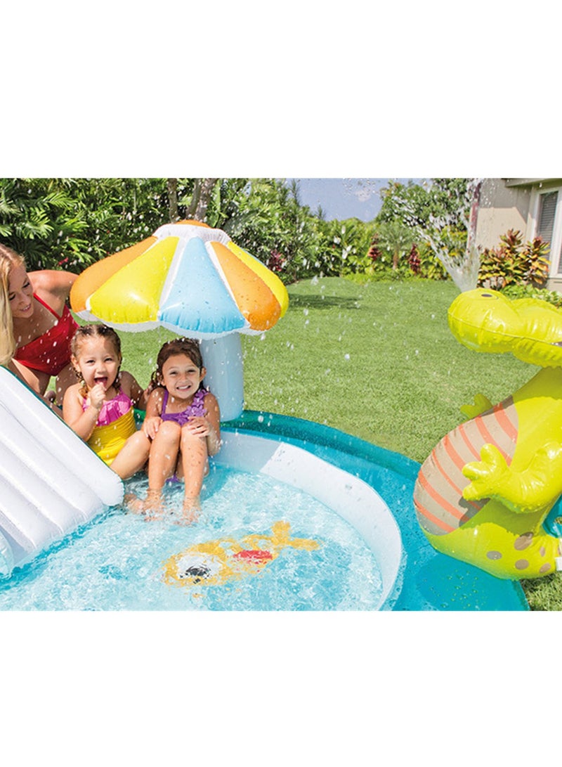 INTEX Unique Design Crocodile Inflatable Swimming Pool With Slide,Animal Cartoon Water Slide Play Center,Kid Portable Inflatable Spray Water Pool,Security Lightweight Funny 201×170×84CM - Image 3