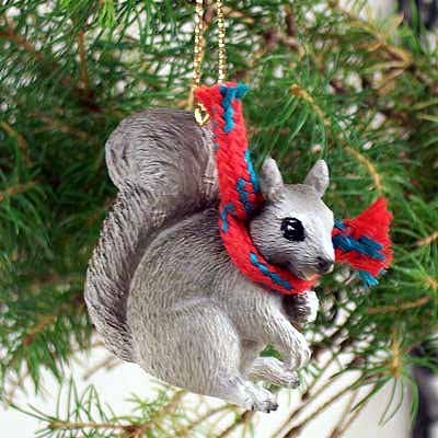 Conversation Concepts Squirrel Tiny Miniature One Christmas Ornament Gray - Delightful! - Image 2