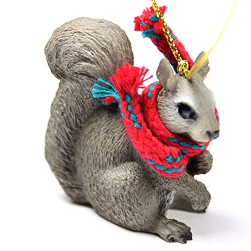Conversation Concepts Squirrel Tiny Miniature One Christmas Ornament Gray - Delightful! - Image 1