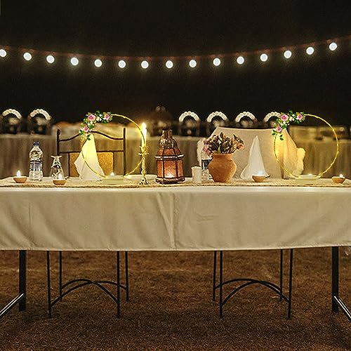 Comtelek Centerpiece Table Decorations 10Pcs 12 Inch,Metal Floral Hoop Wedding centerpieces for Tables with Lights.Wreath Gold Hoop Rings for Home Decorations Wedding Table Decorations and Party Table Decor. - Image 5