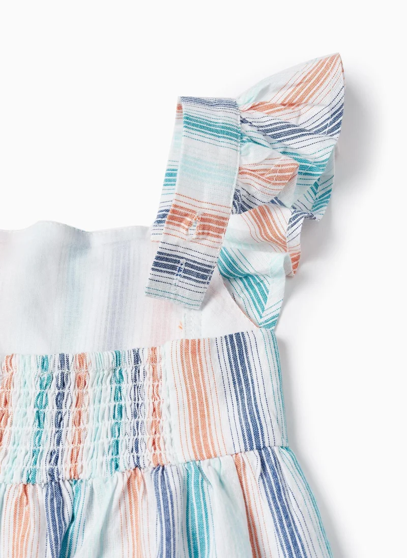 زيبي Striped Dress + Bloomers Set in Cotton for Baby Girls 'You&Me'