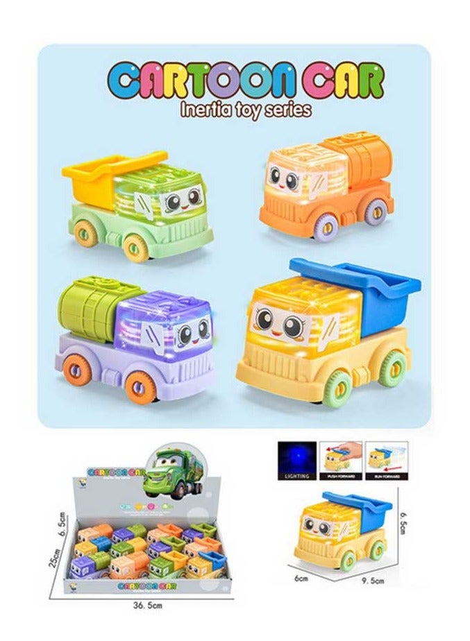 Toyland Colorful Cartoon Inertia Trucks - Fun Push-and-Go Toy Vehicles for Kids