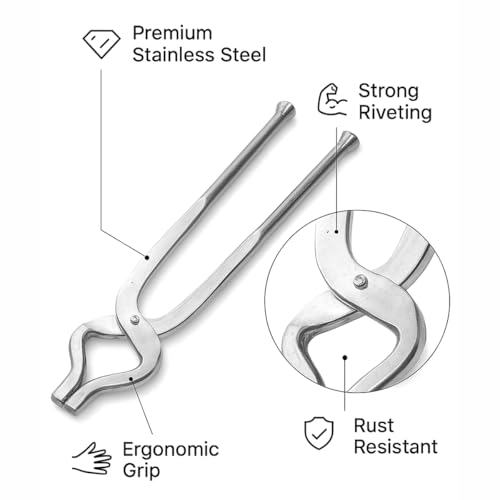 SimpliDeals Stainless Steel Crucible Tong | Heat Resistant Beaker Tong for Laboratory and Home Experiments | Durable Anti-Rust Metal Tong Steel Pakad for Kitchen - Image 3