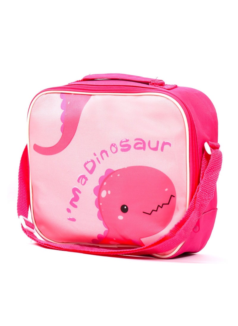 Eazy Kids Eazy Kids Lunch Box and Water Bottle With Bag-Dino Pink  - Image 2