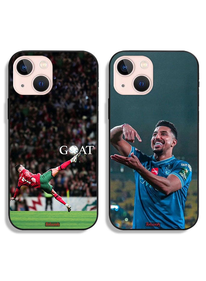 Tolwak Two Cases For Apple iPhone 13 mini Protective Covers Ronaldo and Salem Al Dawsari - Image 1