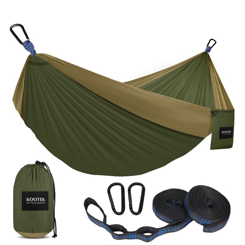 Kootek Camping Hammock 500 lbs Capacity Portable Hammocks with Tree Straps Attached Carry Bag Camping Essentials Gear Perfect for Outside Indoor Hiking Beach Backpack Travel