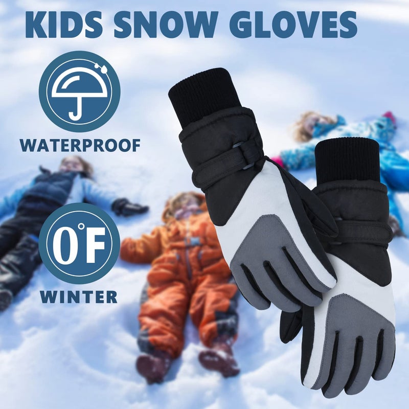 DARCHEN 3-12 Kids Snow Gloves Boys Winter Waterproof Ski Snowboarding Insulated Warm Windproof Cold Weather Sports Age Girls Years Olds - Image 2
