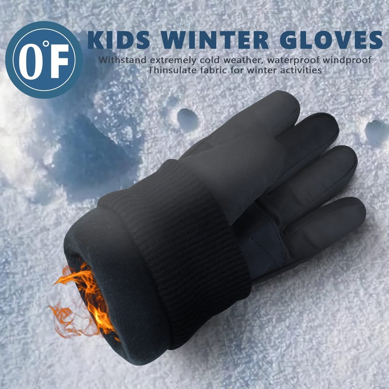 DARCHEN 3-12 Kids Snow Gloves Boys Winter Waterproof Ski Snowboarding Insulated Warm Windproof Cold Weather Sports Age Girls Years Olds - Image 5