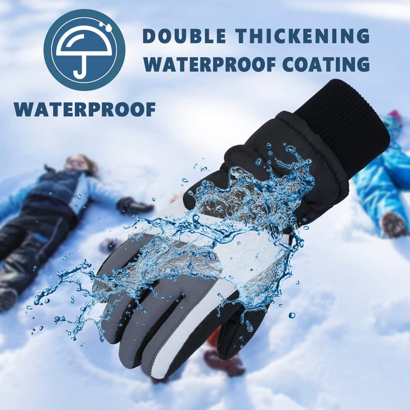 DARCHEN 3-12 Kids Snow Gloves Boys Winter Waterproof Ski Snowboarding Insulated Warm Windproof Cold Weather Sports Age Girls Years Olds - Image 3