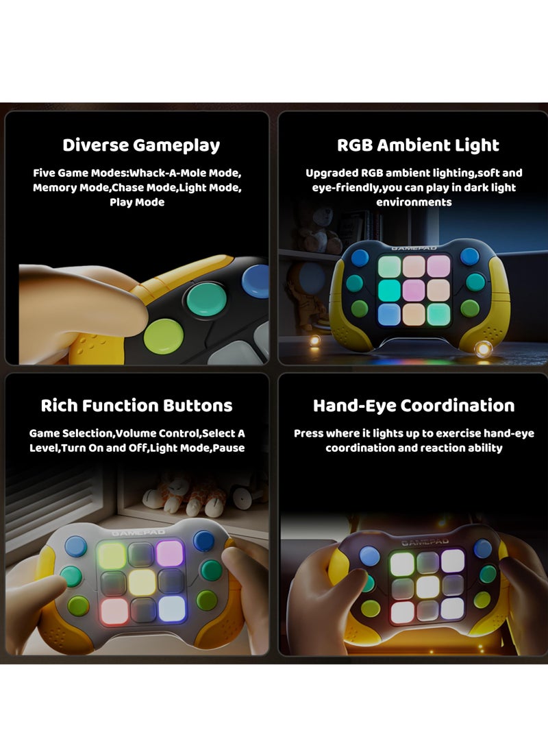 SYOSI 5 Modes Handheld Game for Kids Aldult Pop It Fast Quick Push Button Popper Poppet Game Push Pop Game It Fidget Toys Electric Music Toys Whack a Mole Puzzle Game Machine for Birthday Gifts - Image 3