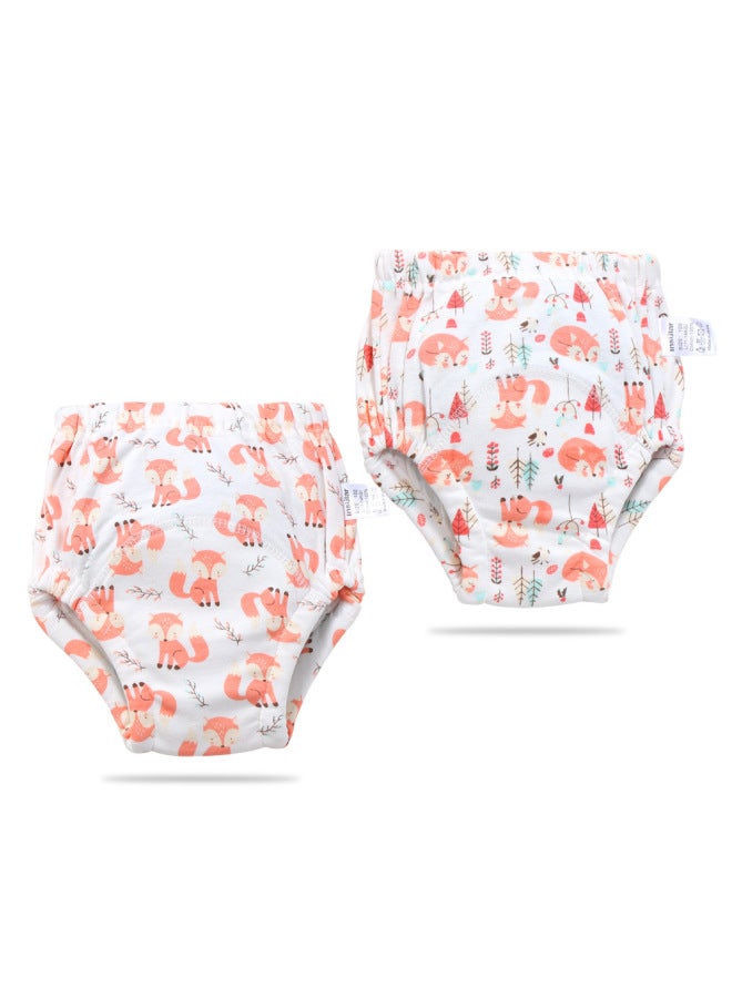 ينكسيولي 2 قطعة سراويل تدريب قطنية قابلة للغسل للأطفال - سراويل تعليمية - حفاضات من الشاش 6 طبقات - مستلزمات الأطفال