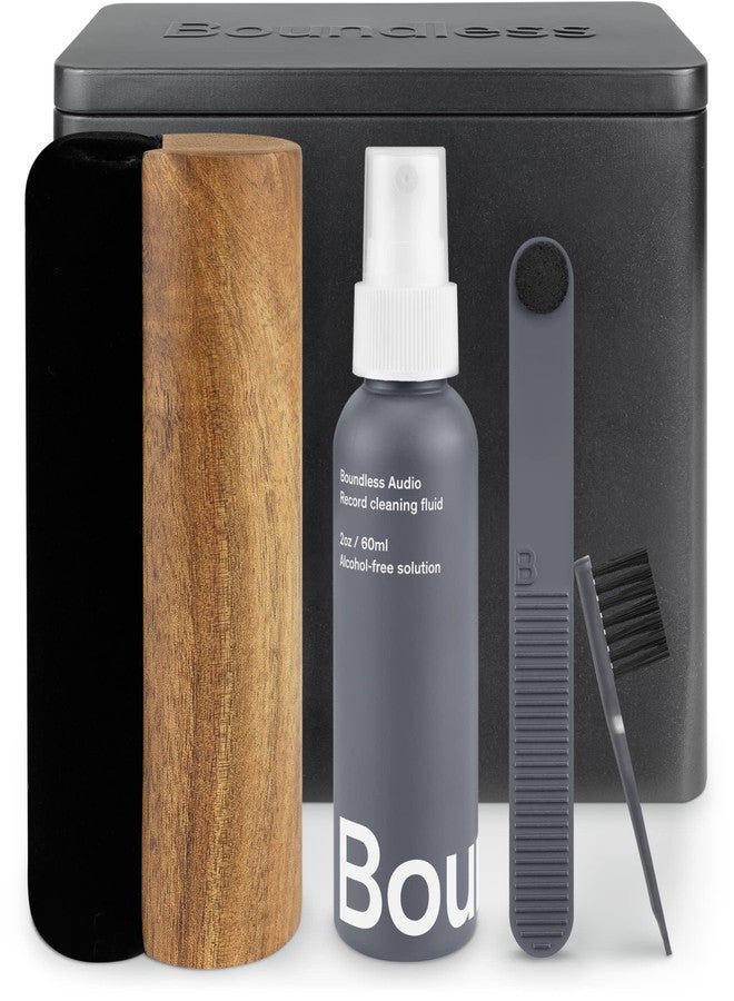 Boundless Audio Record Cleaner Kit - 5-in-1 Vinyl Record Cleaning Kit Includes Velvet Record Brush, Stylus Brush, Record Cleaning Solution, Cleaning Brush & Metal Case - Premium Vinyl Cleaning Kit - Image 1