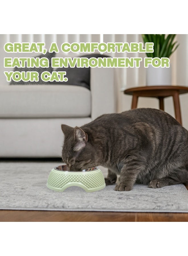 أن ان سي بيتس وعاء طعام للحيوانات الأليفة للقطط والكلاب الصغيرة، محطة تغذية وسقاية من الفولاذ المقاوم للصدأ مع مادة البولي بروبيلين المتينة، تصميم محمول، وقاعدة غير قابلة للانزلاق، سهل التنظيف، 19 سم (أخضر) - Image 5