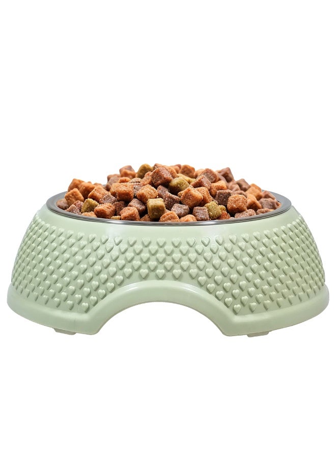 أن ان سي بيتس وعاء طعام للحيوانات الأليفة للقطط والكلاب الصغيرة، محطة تغذية وسقاية من الفولاذ المقاوم للصدأ مع مادة البولي بروبيلين المتينة، تصميم محمول، وقاعدة غير قابلة للانزلاق، سهل التنظيف، 19 سم (أخضر) - Image 1