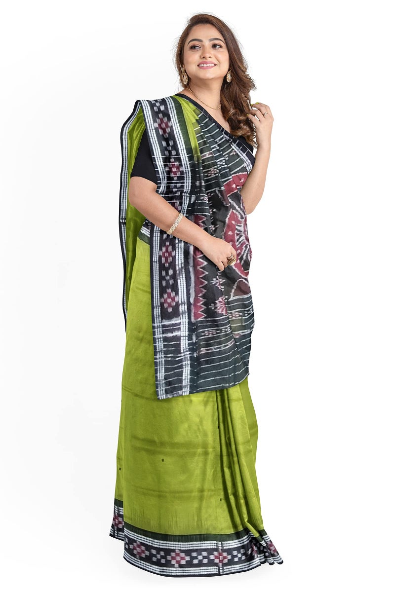 BHS Women's Sambalpuri Pure Cotton Bomkai Saree (Nuapatanapata_Multicolour) - Image 4