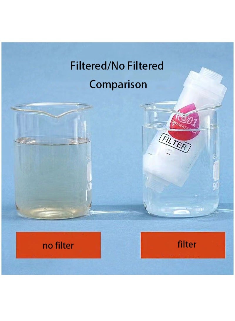 هالونهي فلتر دش التوت الأزرق سهل التركيب مع فلتر فيتامين سي لتنقية المياه العسيرة وفلتر دش الكلور والفلورايد وفلتر مياه نظيف ورأس دش مع حبات - Image 5