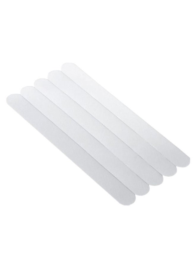 NIBEMINENT 5-Piece Anti-Slip Bath Safety Strip Set White 2 x 20centimeter