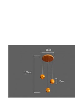 UCANDLE Ceiling light chandelier with 3 golden pendants from Yocandel  - Image 2