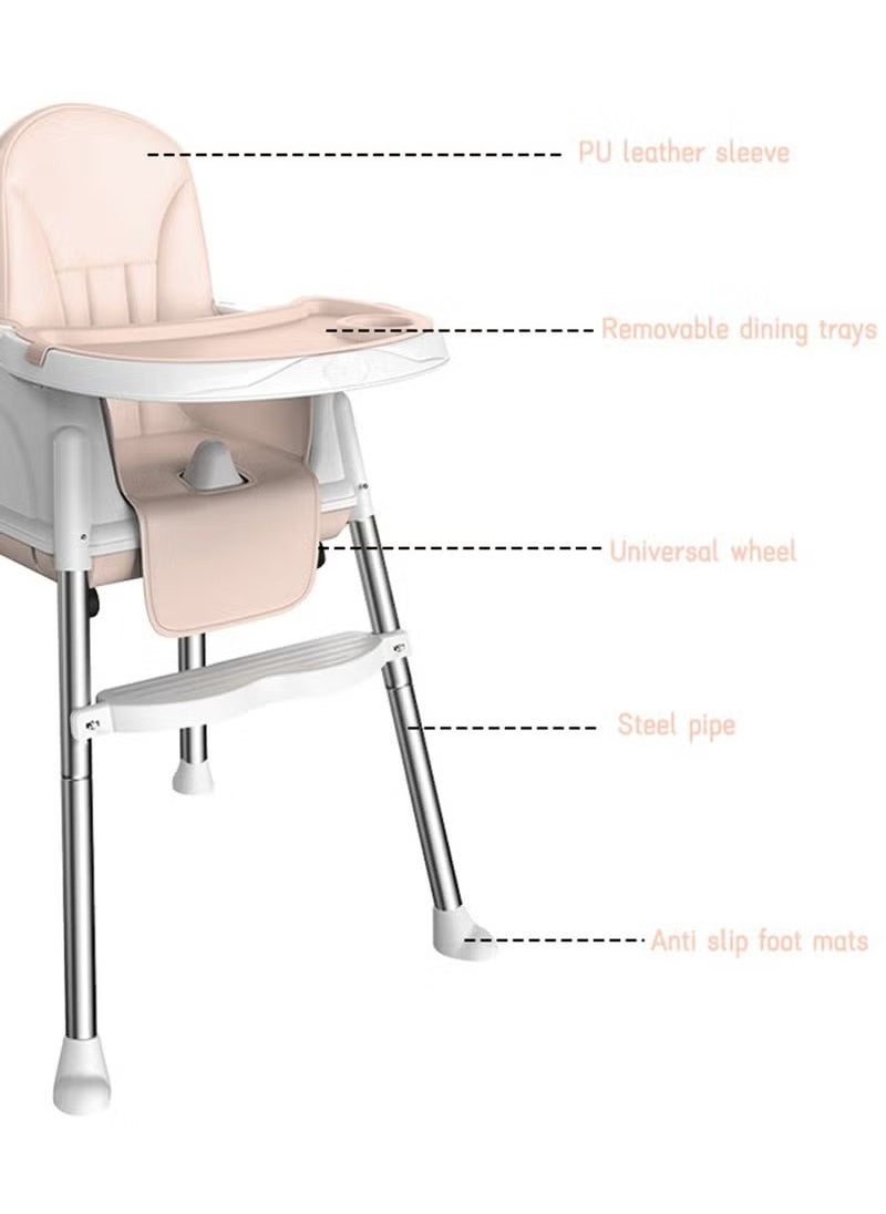 Versatile 3 In 1 Portable Adjustable Baby High Dining Chair With Detachable Tray And Wheels - pzsku/ZDDB8D429903F23FDA76AZ/45/_/1733908805/93464be3-092f-444e-9ed0-9f04397536b8