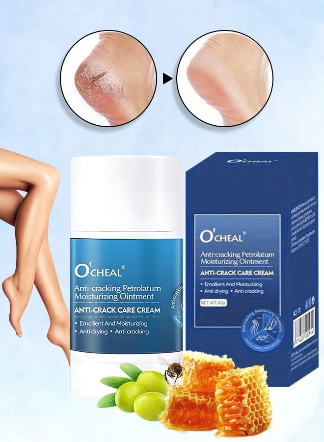 OCHEAL Anti Cracking Petrolatum Moisturizing Ointment Anti Drying Anti Crack Care Cream for Foot Hand and Lips Cracked Repair Body Cream Cracked Feet Cream Repair and Softens Skin Moisturizer 40g - Image 1