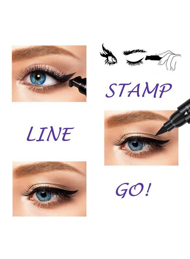 Linble Winged Eyeliner Stamp Set, 4 Pcs Dual-Ended Eyeliner Pens With Felt Tip & Wing Stamp, Long Lasting And Smudge Proof Eye Makeup For Women - Image 5