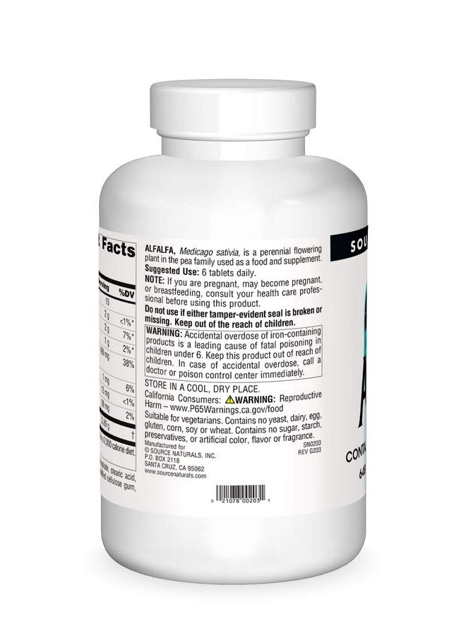 Source Naturals Alfalfa 10 Grain Dietary Supplement - 1000 Tablets - Image 2