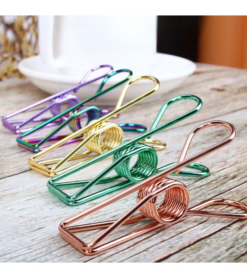 2pcs Color L Metal Loose Leaf Folder Stationery Paper Clip Phoenix Tail Clip Document Clip Sealing Clip Binding Clip - Image 4