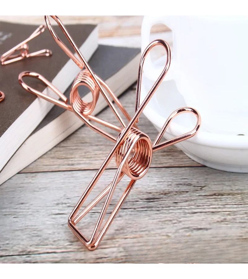 2pcs Color L Metal Loose Leaf Folder Stationery Paper Clip Phoenix Tail Clip Document Clip Sealing Clip Binding Clip - Image 1