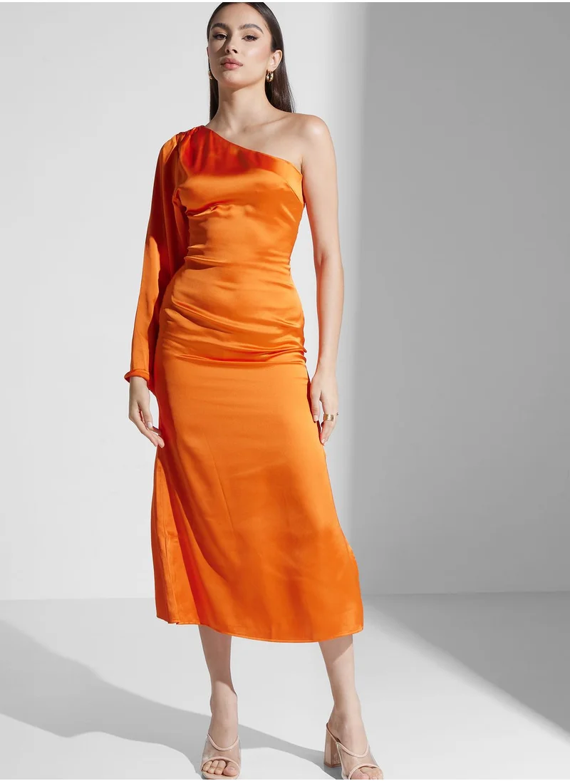 PRETTY LAVISH One Shoulder Side Slit Dress