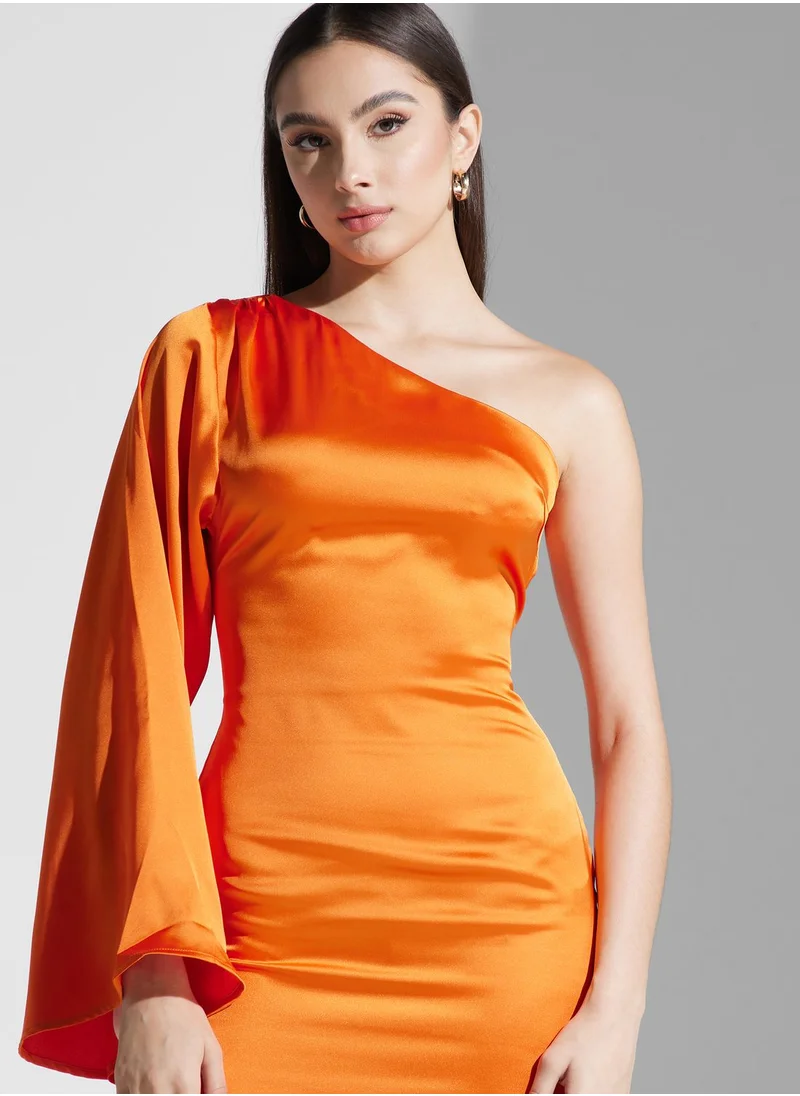 PRETTY LAVISH One Shoulder Side Slit Dress