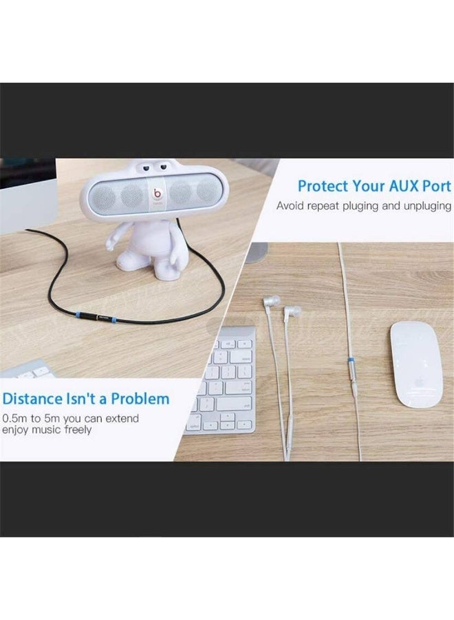 VENTION Cotton Braided 3.5mm Audio Extension Cable Black Metal Type Model - Image 3