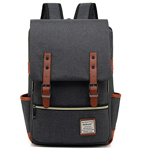 UGRACE Slim Business Laptop Backpack Casual Daypacks College Shoulder Bag for Men Women, Tear Resistant Unique Travelling Backpack Fits up to 15.6 Inch Laptop in ‎Charcoal Black - Image 1