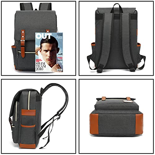 UGRACE Slim Business Laptop Backpack Casual Daypacks College Shoulder Bag for Men Women, Tear Resistant Unique Travelling Backpack Fits up to 15.6 Inch Laptop in ‎Charcoal Black - Image 5