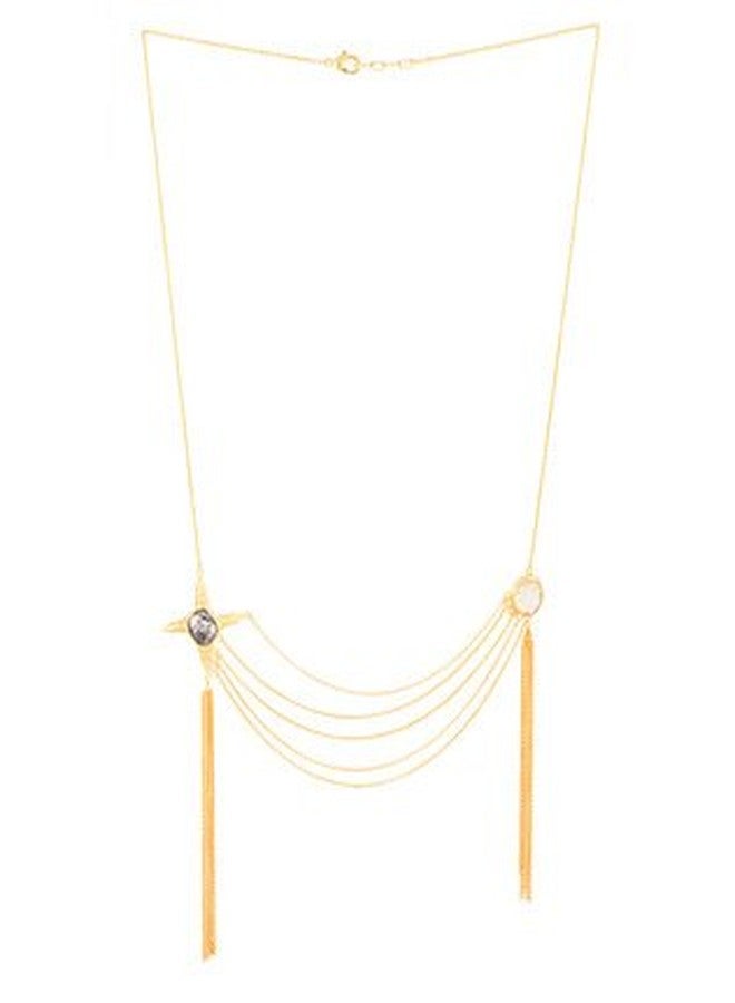 Voylla Long Mala Necklace for Women (Golden) (8907275452003) - Image 2