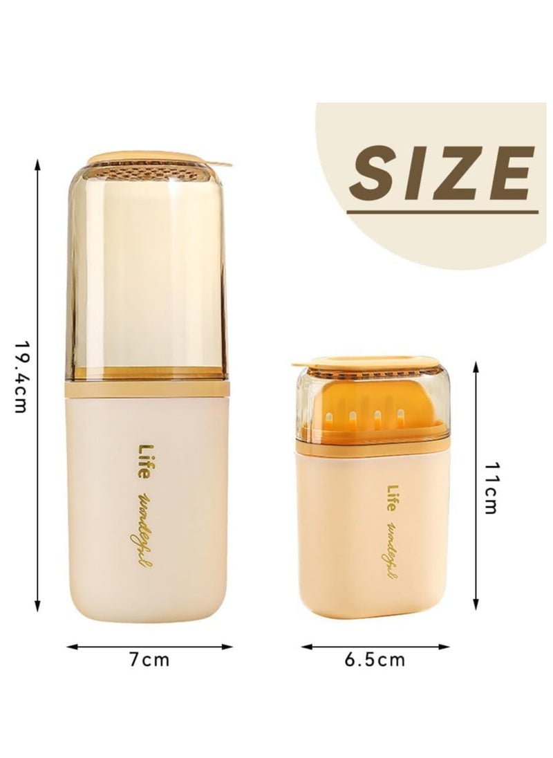 SYOSI - Toothbrush Set with Soap Box for Travel, Soap Dish with Lid, Drainable and Portable Toothbrushes Storage Covers Case for Bathroom Gym Travel Camp - Image 1
