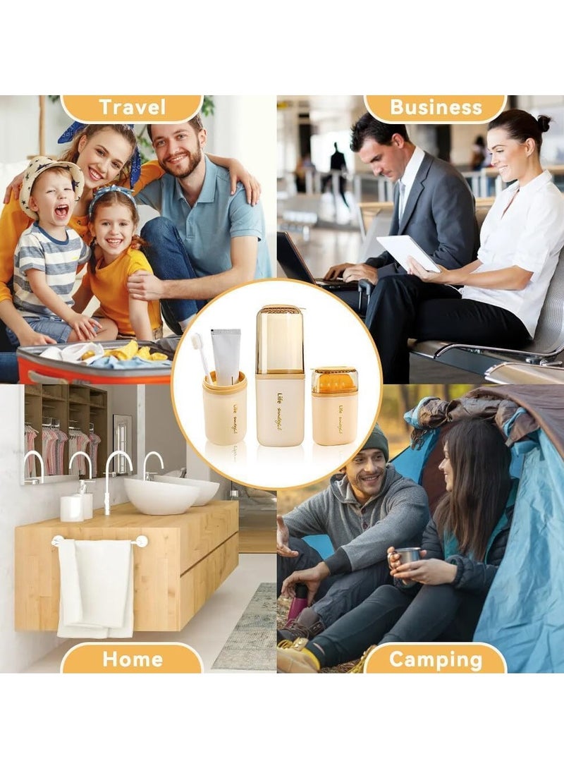 SYOSI - Toothbrush Set with Soap Box for Travel, Soap Dish with Lid, Drainable and Portable Toothbrushes Storage Covers Case for Bathroom Gym Travel Camp - Image 1