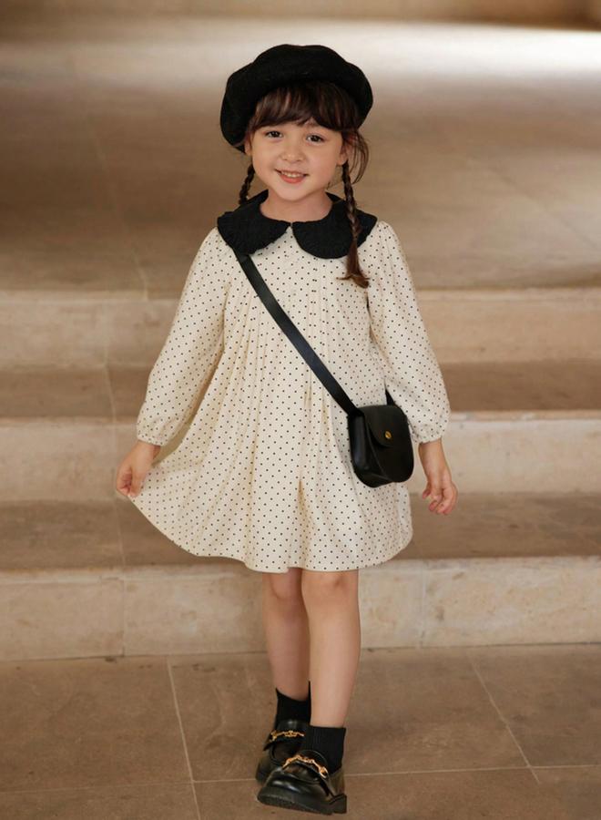 Take Two Girls Polka Dot Print Long Sleeve Dress - Image 4