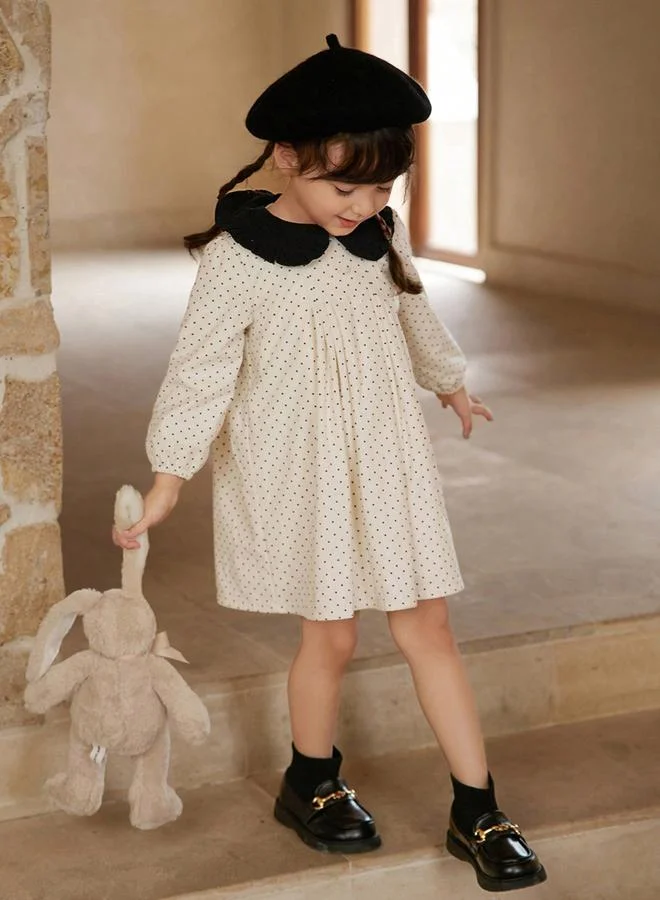 Take Two  Girls Polka Dot Print Long Sleeve Dress for Women | Best Price UAE