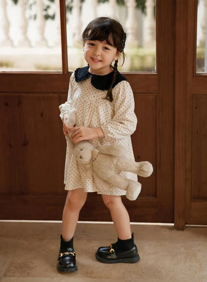 Take Two  Girls Polka Dot Print Long Sleeve Dress for Women | Best Price UAE